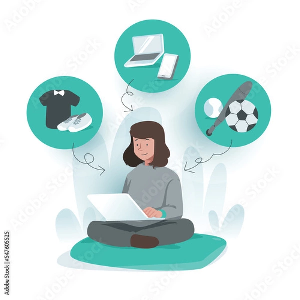 Obraz Illustration graphic of Browsing on the Internet. Perfect for banner, social media, etc.