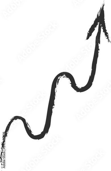 Fototapeta Sketchy grunge arrows vector illustration. White twisted and curled hand drawn chalk style arrow, spiral and curved doodle pointer isolated for hand drawn infographic design