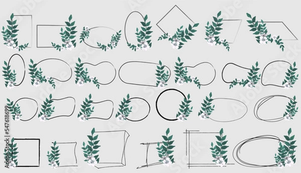 Fototapeta Collection of geometric vector frames