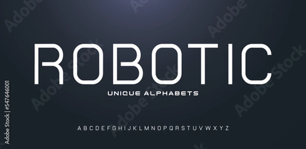 Fototapeta Typography technology electronic digital music future creative font. Abstract minimal modern alphabet fonts. Vector illustration