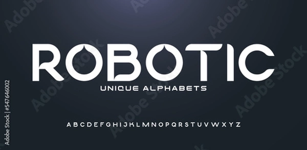 Fototapeta Typography technology electronic digital music future creative font. Abstract minimal modern alphabet fonts. Vector illustration