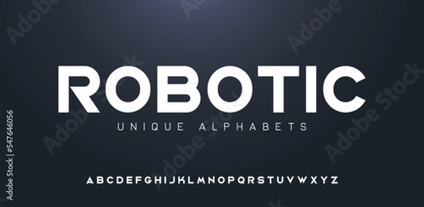 Fototapeta Typography technology electronic digital music future creative font. Abstract minimal modern alphabet fonts. Vector illustration