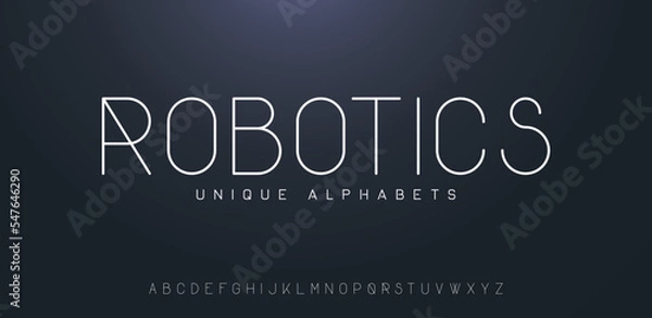 Fototapeta Typography technology electronic digital music future creative font. Abstract minimal modern alphabet fonts. Vector illustration