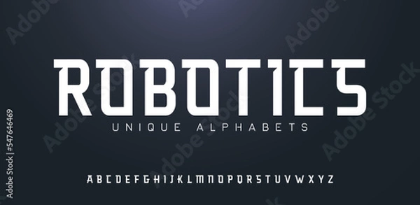 Fototapeta Elegant, minimal font. Alphabet letter fonts for tech. Typography modern style font set for logo, Poster, Banner. Vector typeface illustration.	