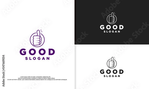 Obraz logo illustration vector graphic of clenched hands with open thumbs.