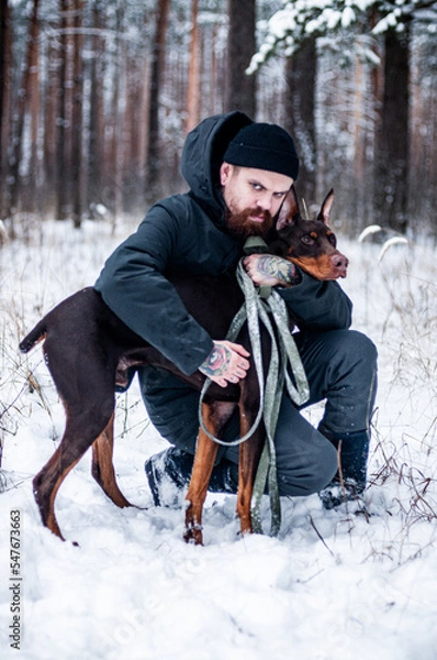 Obraz person with a dog