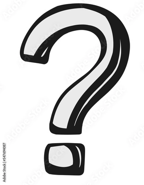 Fototapeta Question mark with color doodle symbol icon hand drawn illustration art