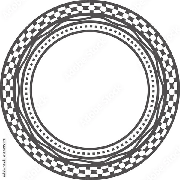 Fototapeta Circle Greek frame. Round meander border. Decoration elements pattern.