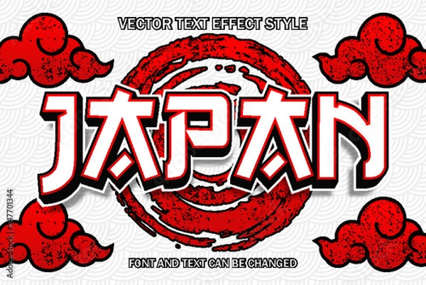 Obraz japan banzai typography 3d editable text effect font style template japanese background