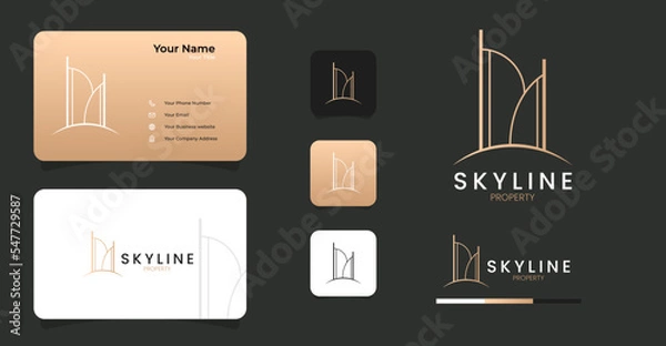 Fototapeta Building architecture logo and business card template premium vector
