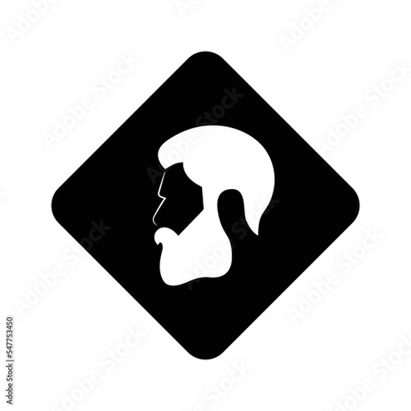 Fototapeta Human hair icon. Simple vector with white background