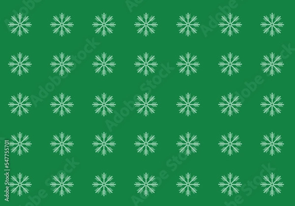 Fototapeta Christmas green background with snowflakes