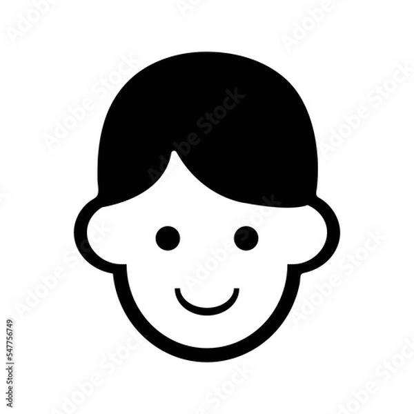 Obraz Woman Icon. Hair Vector design. Black editable vector graphics.