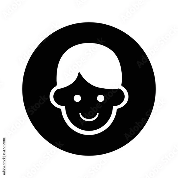 Obraz Woman Icon. Hair Vector design. Black editable vector graphics.