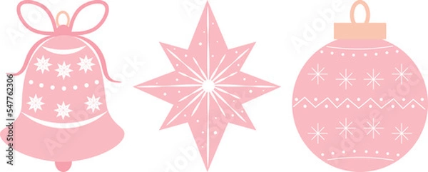 Obraz Set Christmas decorations vector illustraion