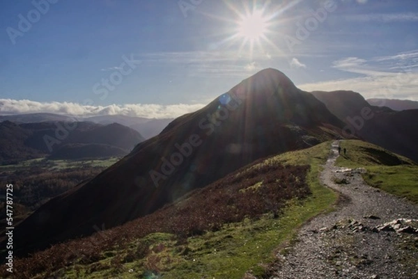 Obraz Catbells, Lake District - mountain landscape with sky