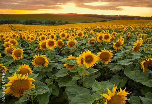 Obraz sunflower field with sky