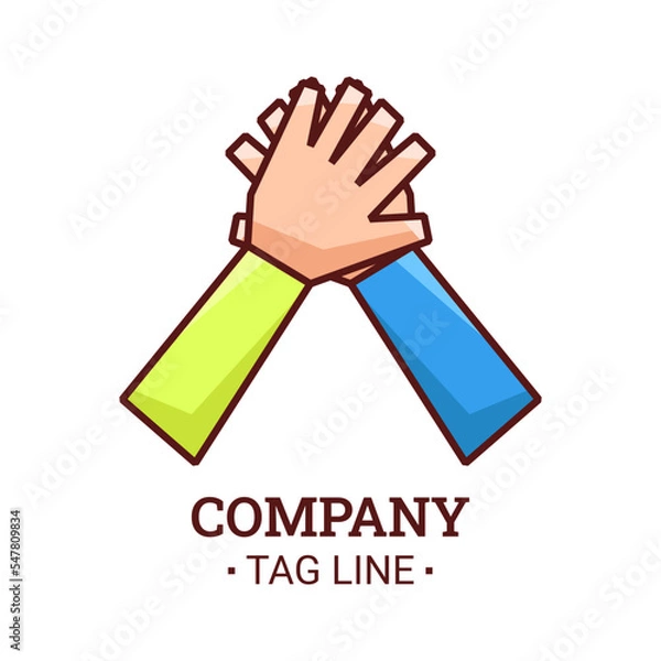 Fototapeta Hand Symbol Shared Vector Logo Design