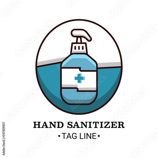 Fototapeta Hand Sanitizer Bottle Vector Illustration, Bacterial And Virus Sanitizer For Hands, Suitable For Logo Design