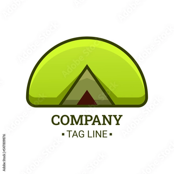 Fototapeta Camping Logo Design With Circle Vector Shape