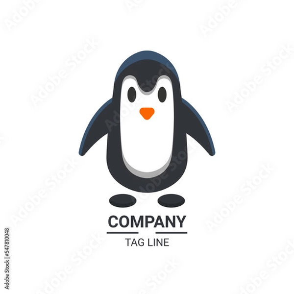 Fototapeta Penguin Simple Vector Logo Design
