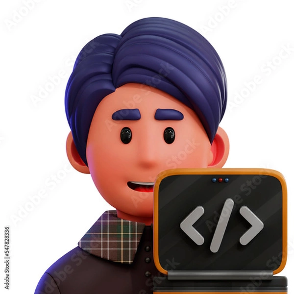 Fototapeta Programmer Avatar 3D Icon