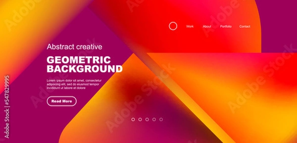 Obraz Liquid shapes with flowing gradient colors. Geometric circle round triangles. Vector illustration for wallpaper, banner, background, leaflet, catalog, cover, flyer