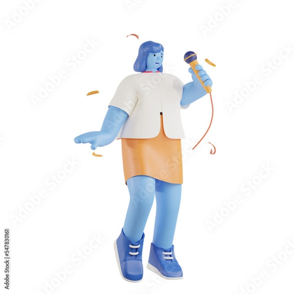 Obraz 3d party people singing