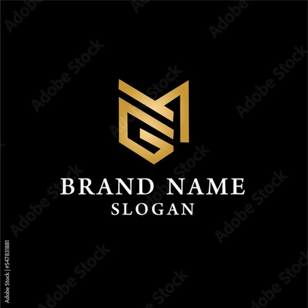 Obraz the letters MG. vector logo monogram alphabet minimalist design
