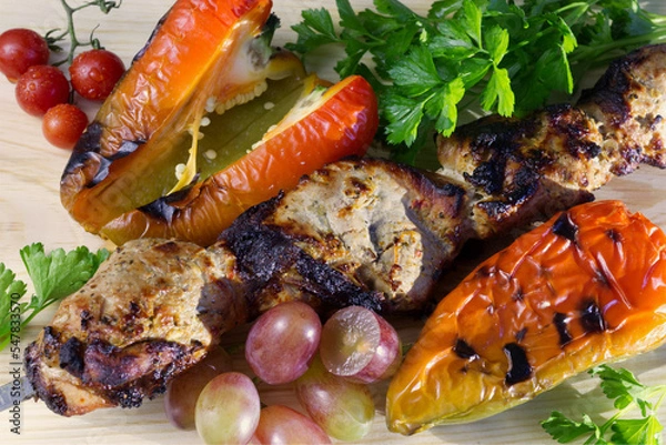 Obraz grilled meat with vegetables