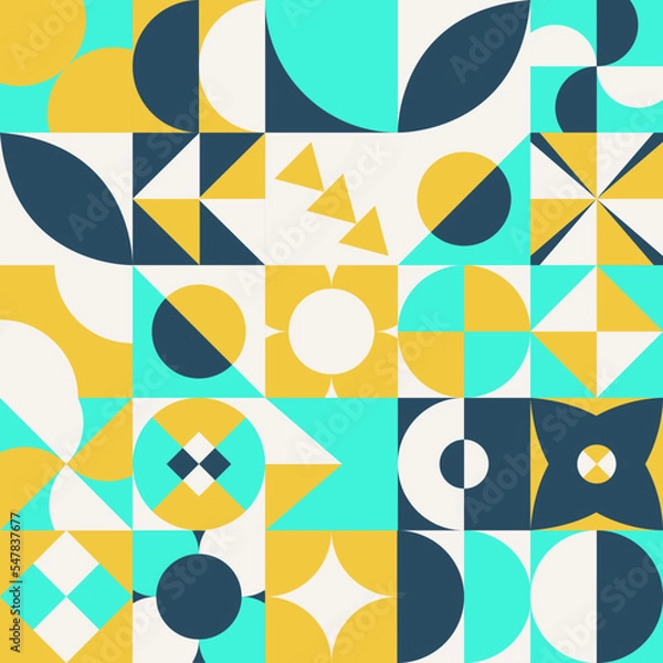 Fototapeta Geometric Bauhaus Pattern design. Abstract Background design template. Vector Shape and modern art. 