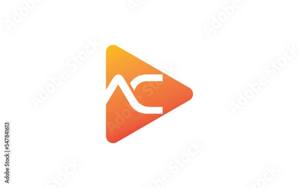Fototapeta Play button icon vector and play button logo symbol with icon letter