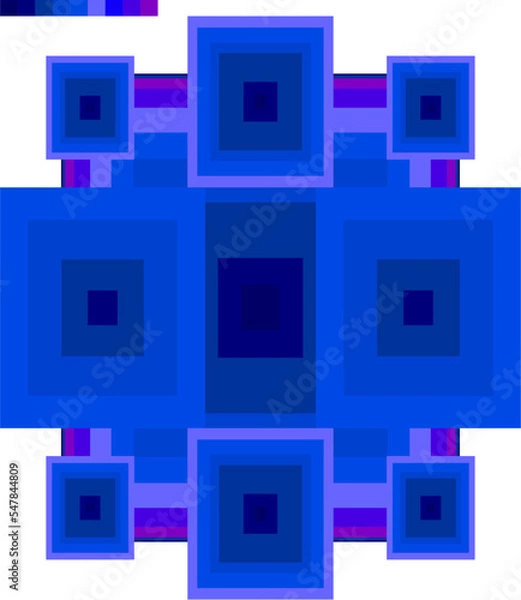 Fototapeta Abstract Blue Rectangle Temple Pattern