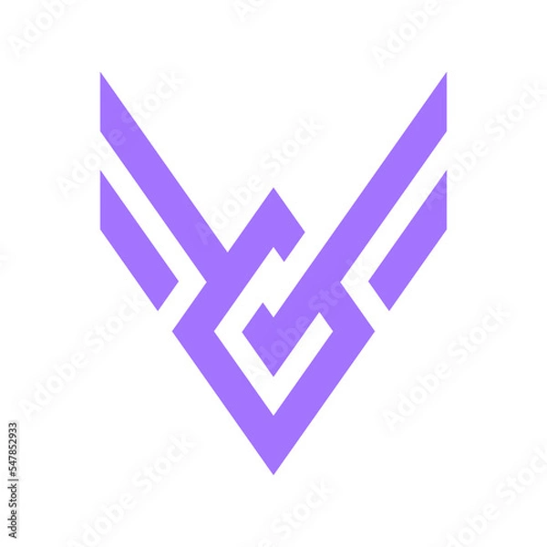 Obraz v letter logo modern creative design