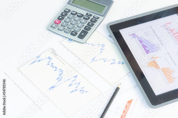 Obraz tablet pc with financial graph