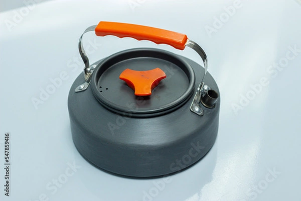 Obraz small kettle which is often used for camping activities
