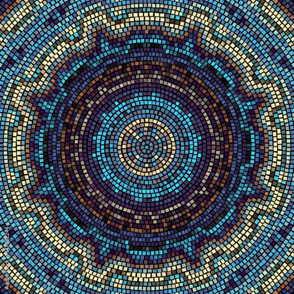 Fototapeta Vector seamless mosaic art pattern. Art background.