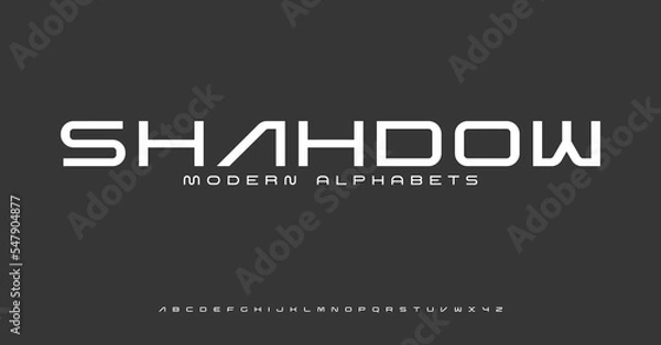 Fototapeta Modern Sports tech font typography. MINIMAL vector typeface for a company. Minimal gaming fonts for logo design.