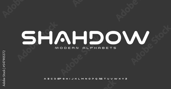 Fototapeta Modern Sports tech font typography. MINIMAL vector typeface for a company. Minimal gaming fonts for logo design.