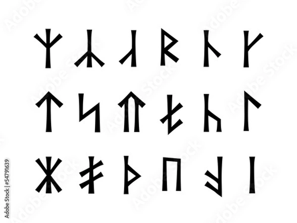 Fototapeta Slavonic Runes of Venethi. Pre-Christian Slavic script (hypothetical writing used before the IX century in Eastern Europe).