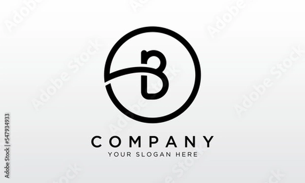 Fototapeta Initial Letter B Logo With Circle Shape. Modern Unique Creative B Logo Design Vector Template.