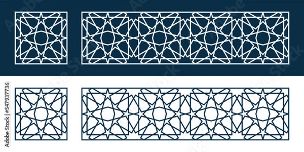 Fototapeta Template Islamic pattern for laser cutting or paper cut. Vector illustration.
