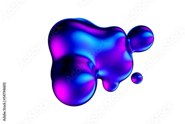 Fototapeta Abstract gradient metaball liquid blob 3d render.