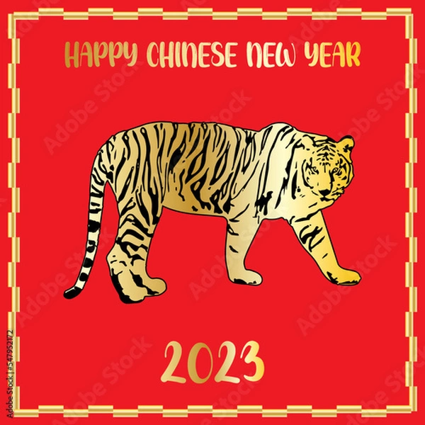 Obraz Happy chinese new year 2023, tiger year wish post
