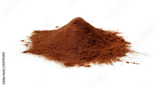Obraz coffee grounds powder isolated on white background