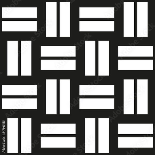 Obraz Rectangles black and white abstract geometric vector pattern