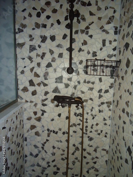 Obraz Stone shower in rural house, vintage