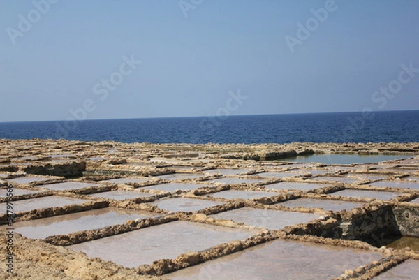 Obraz Salt pans by the sea