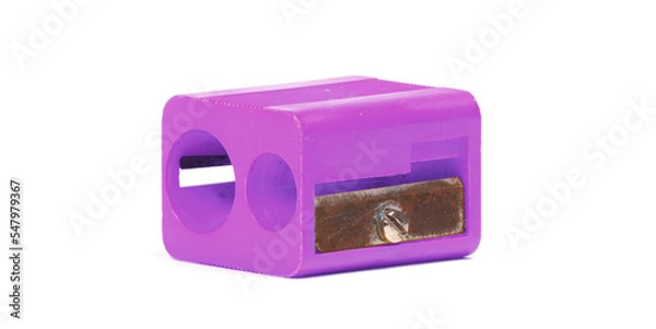 Obraz Close up old pencil sharpener, isolated on white background