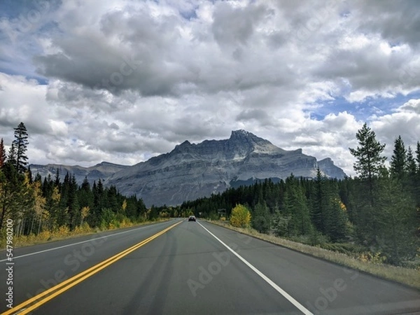 Fototapeta Rocky mountain view from the Icefields Parkway